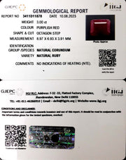 3.33/CT Natural Neo Burma Ruby with Govt. Lab Certificate(5661)